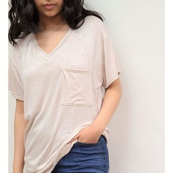 💐”V-Neck" T-Shirt w/ Pocket💐OLIVE color - Picture 6 of 7